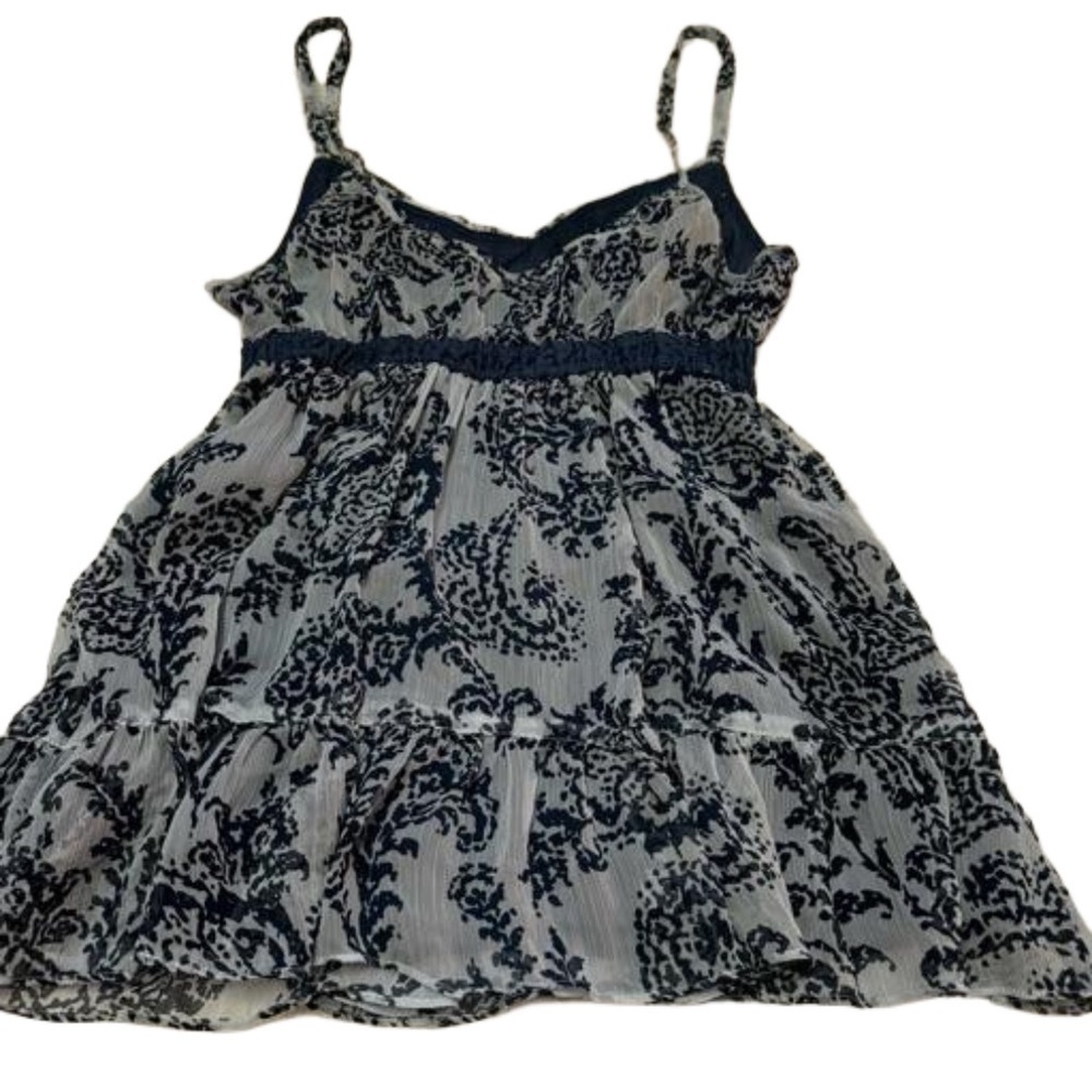 Abercrombie and Fitch Blue Navy and White Floral Camisole Top Size M Lined NEW - Picture 4 of 16